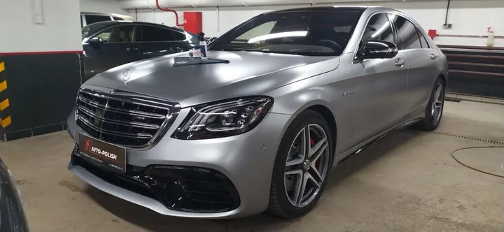 Нанесение керамики для матовых лаков Nanolex si3d Mercedes-Benz S 222 AMG 63 Матовый