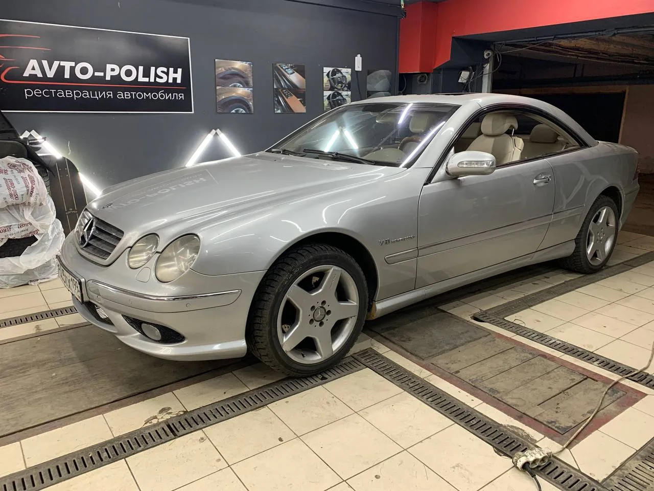 Восстановление кожи руля и ручки АКПП для MB SL