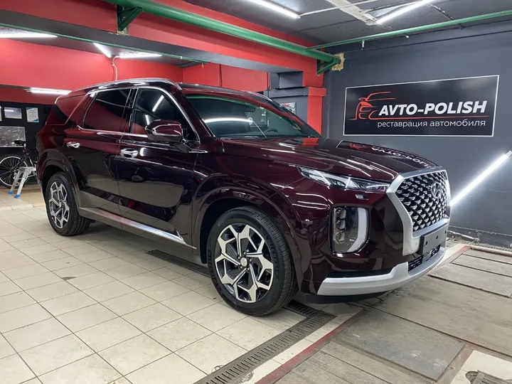 Полировка автомобиля и ремонт вмятины + нанесение воска для Hyundai Palisade Полировка автомобиля и ремонт вмятины + нанесение воска для Hyundai Palisade