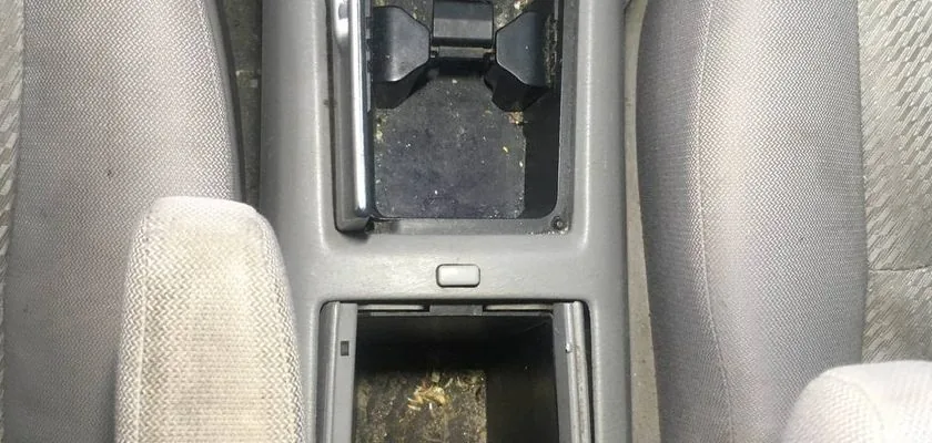 Химчистка центральной панели автомобиля — до работ