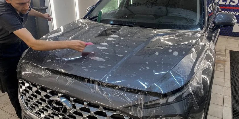 Защитная плёнка на капот — Hyundai Santa Fe